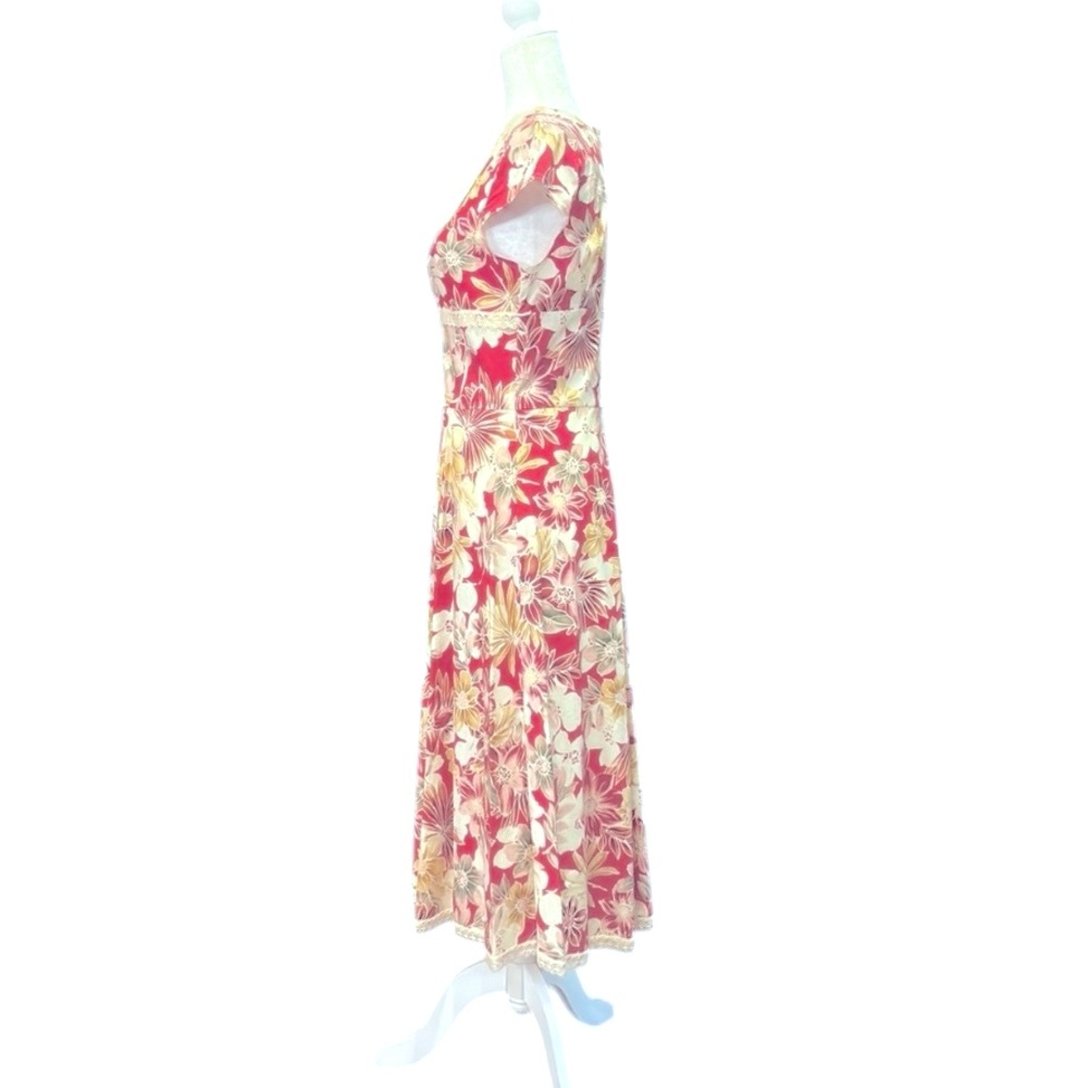 Vintage Jody of California Floral & Lace Box Pleat Cottagecore Dress - Picture 10 of 13
